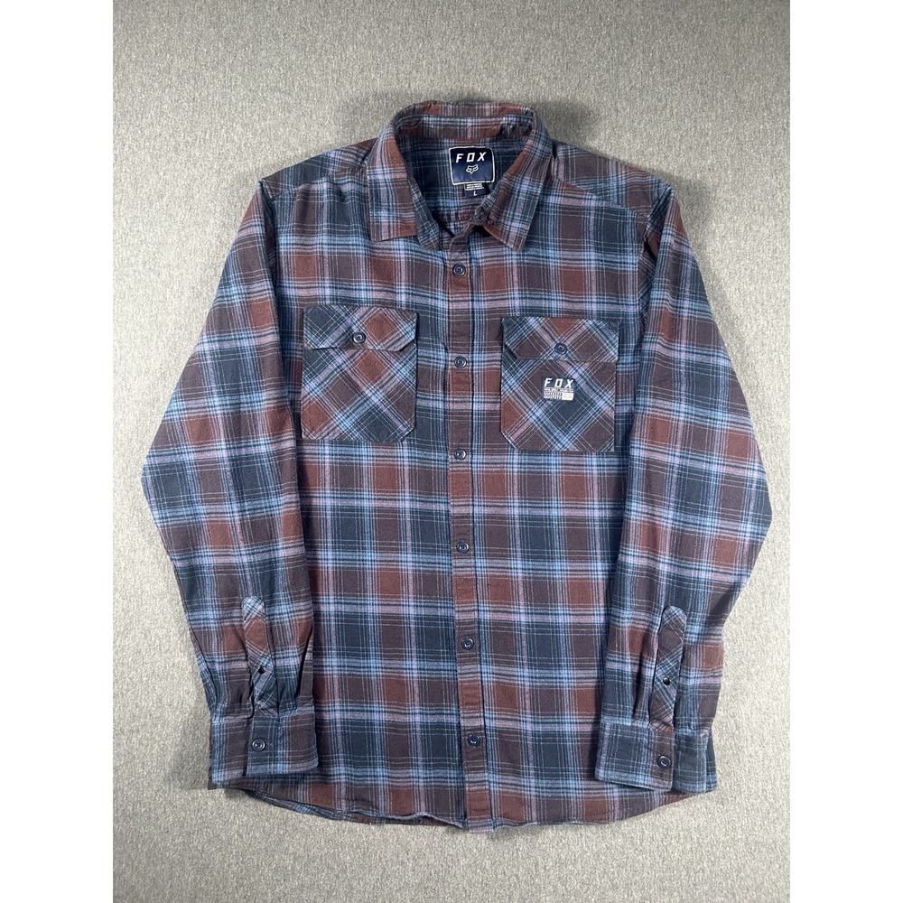 Fox Racing Traildust Long Sleeve Button Up Flannel Shirt Large